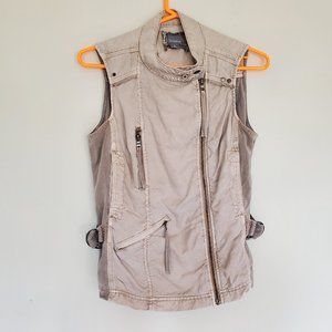 Braeve khaki tan zipper safari utility vest Small